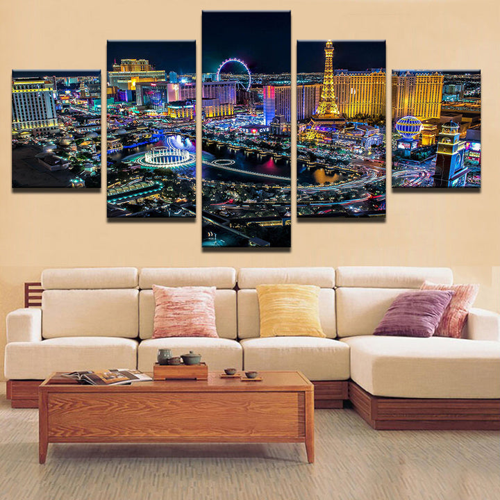 Las Vegas Lights 5 stykker - lerret veggkunst maleri