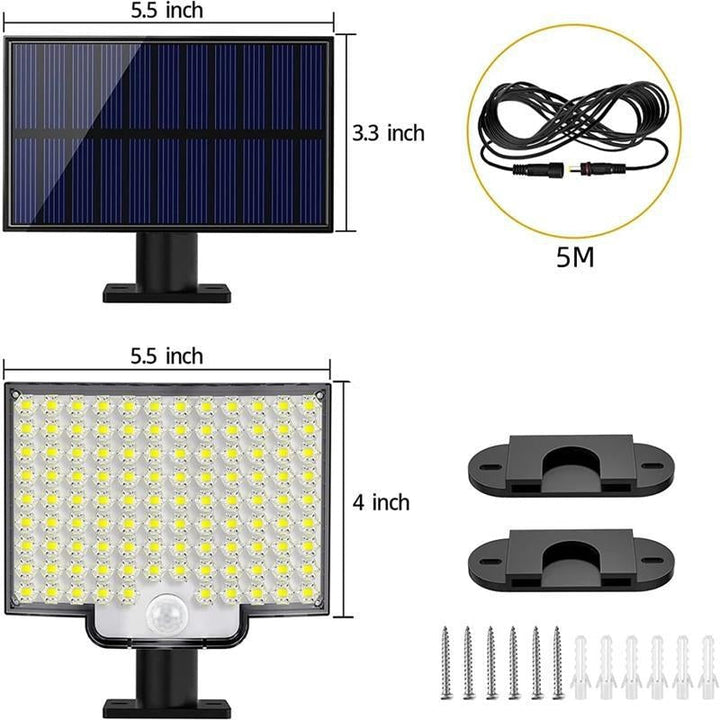 Skanto | 106 LED Solcelle Utebelysning med Bevegelsessensor