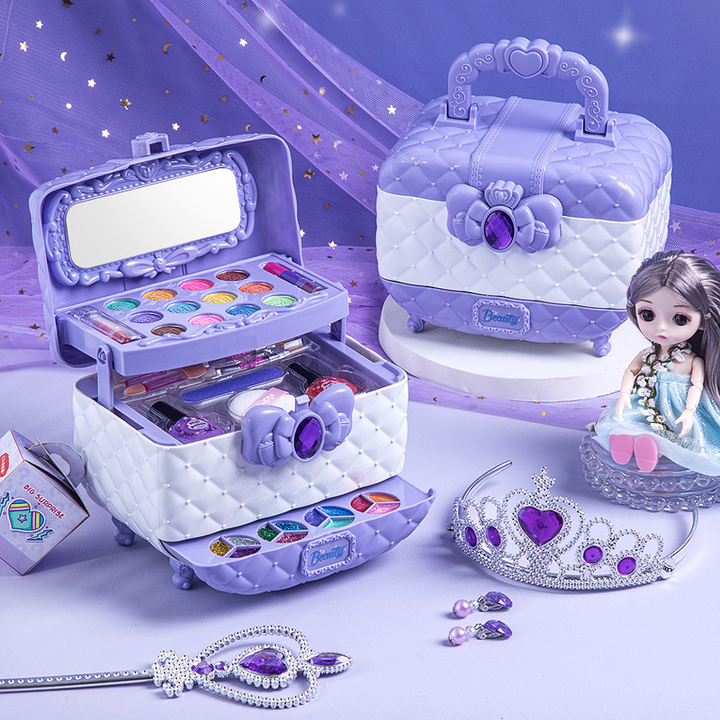 Skanto | Prinsesse Glamour – Barne Makeup Lekesett | Trygt & Morsomt Late Lekesett