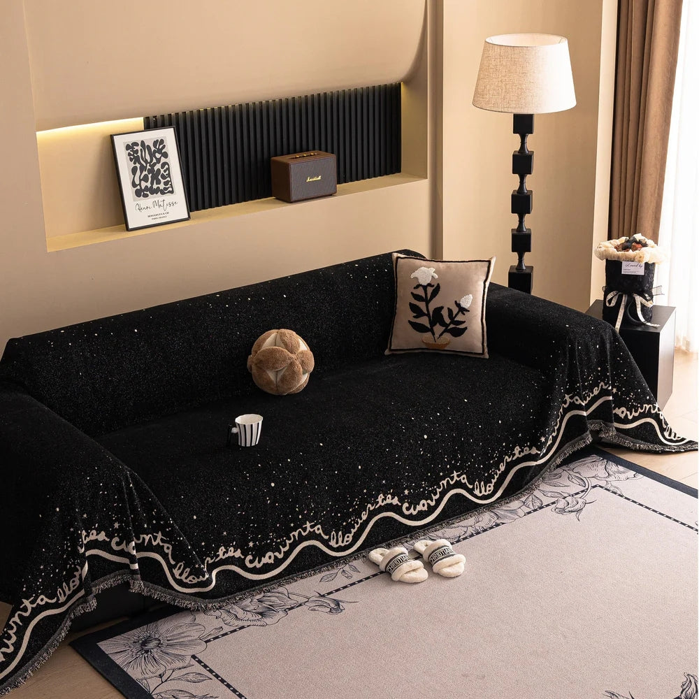 Skanto | Kursive Glitrende Chenille Sofatrekk