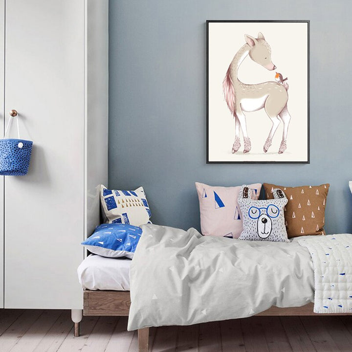 Moderne Cartoon-dyr – Lerretbilde