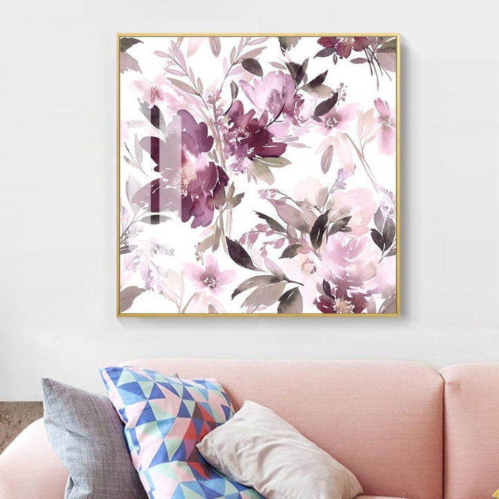 Bloom Lavendel Floral - Lerret Veggkunst Maleri | Skanto