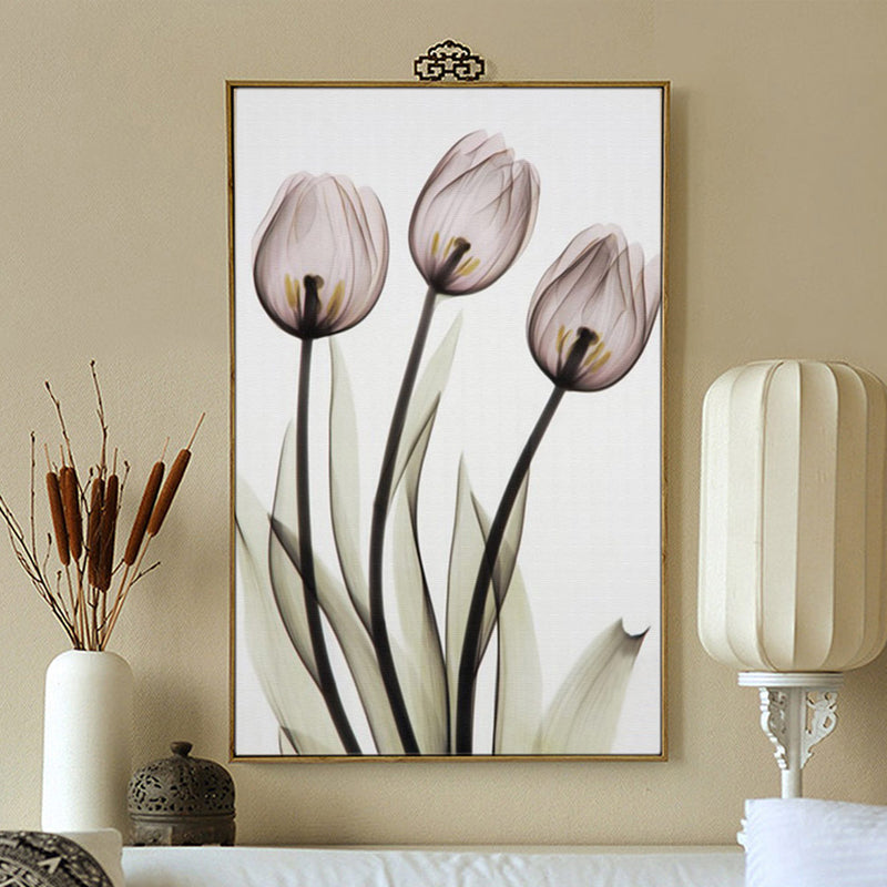 Moderne europeiske tulipanmotiv, transparent - lerretsbilde