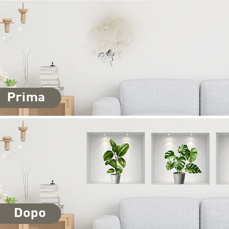 Skanto | Selvklebende 3D Plante Veggklistremerker