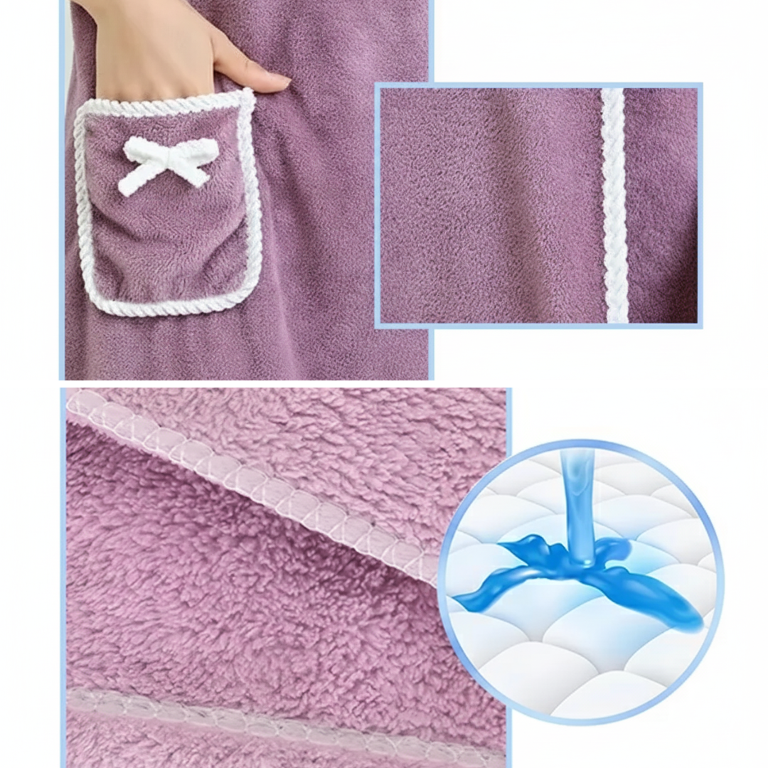 Høyt absorberende fleece – Trykknapppassform – Myk lett komfort for dusj gym og reise Skanto