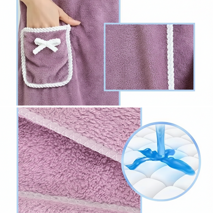 Høyt absorberende fleece – Trykknapppassform – Myk lett komfort for dusj gym og reise Skanto