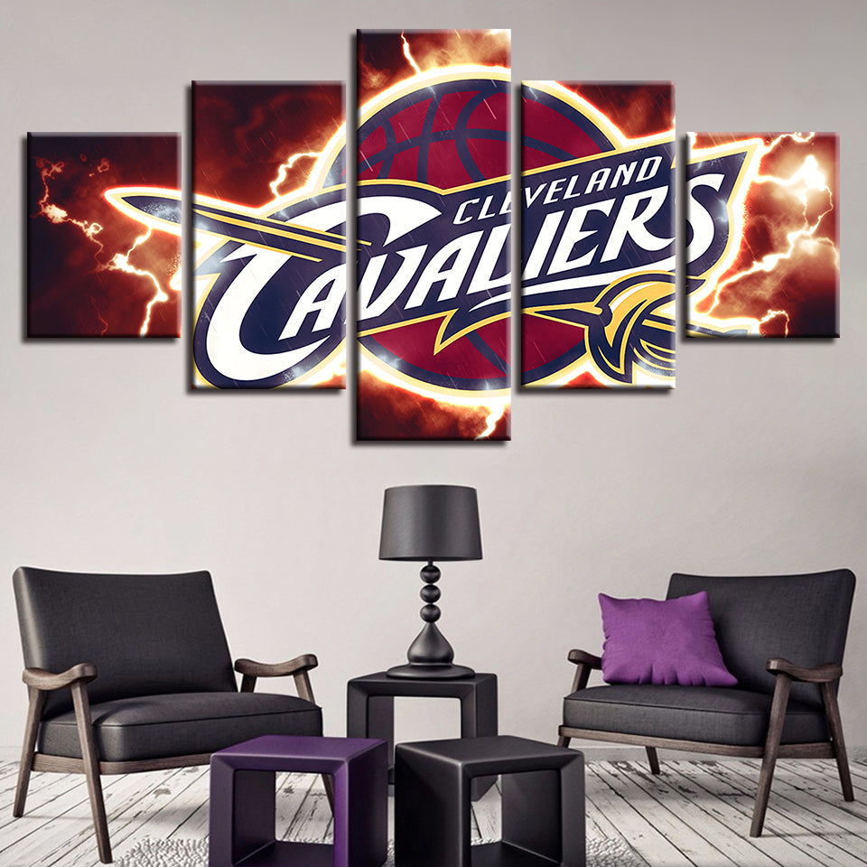Cleveland Cavaliers 5 deler - lerret veggkunst maleri | Skanto
