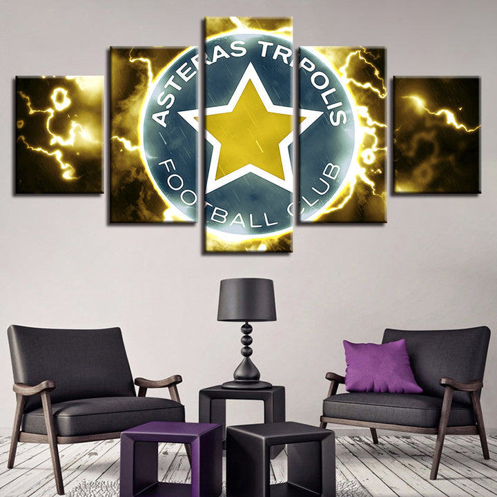 Electric Asteras Tripolis F.B. Logo 5 stk - lerret veggkunst maleri