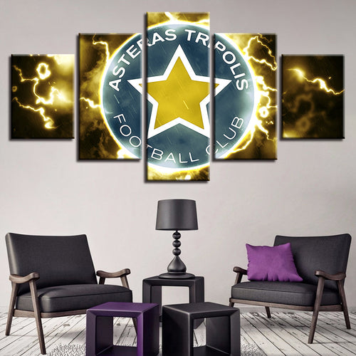 Electric Asteras Tripolis F.B. Logo 5 stk - lerret veggkunst maleri