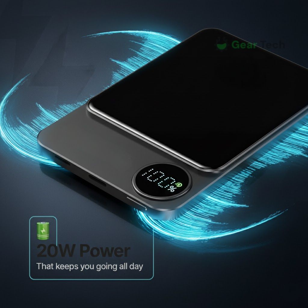 Skanto | Slank Magnetisk Hurtiglader Power Bank – Trådløs, Høy-kapasitet Backup Batteri for Alle Enheter