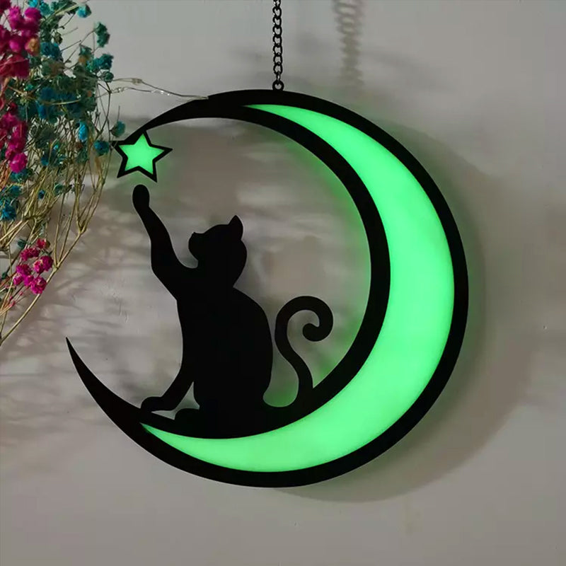 Skanto | Moon Cat Dekorasjon Anheng laget av Akryl