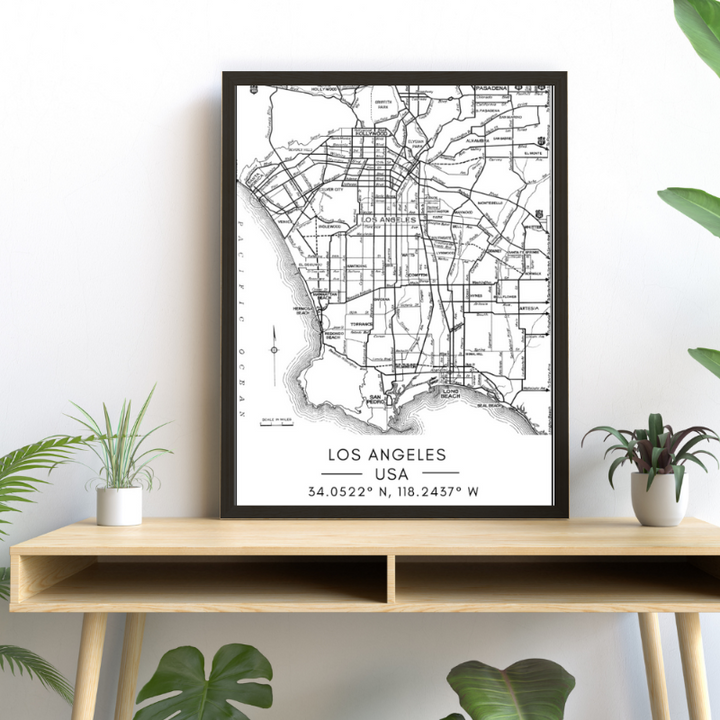 Bykart over Los Angeles – Lerretsbilde