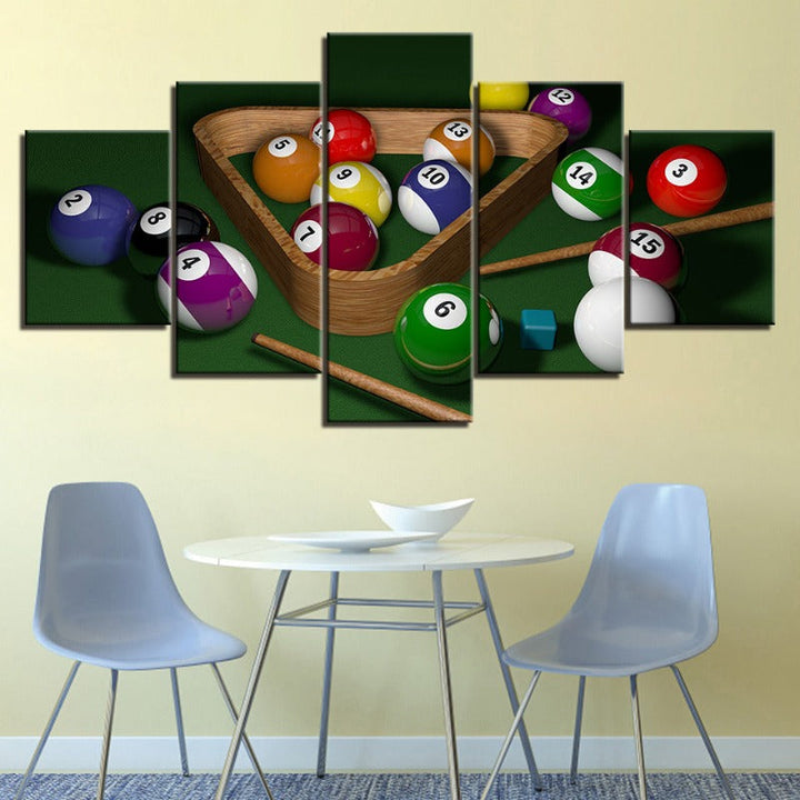 5-Piece Billiard Balls Canvas Wall Art Painting | Skanto