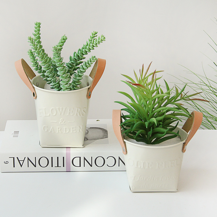 Skanto | Dekorative plantepotter med lærhåndtak – blomsterpotter for hjem og hage
