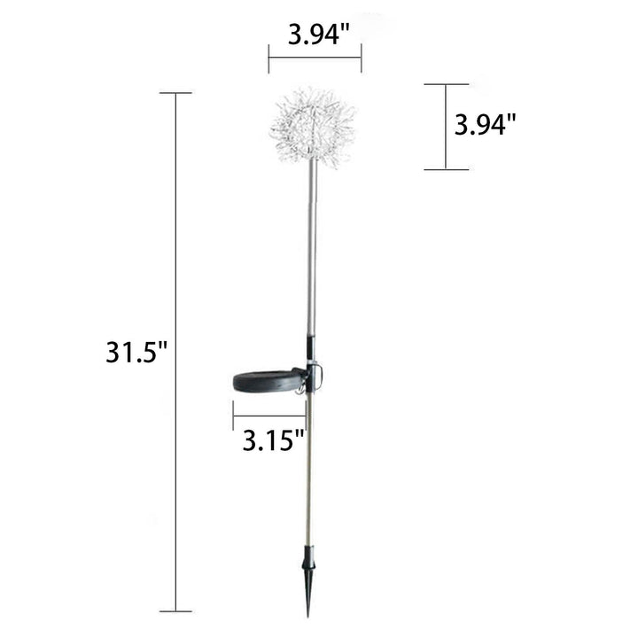 Solar Dandelion Aluminiumtråd Globe Lys LED Utendørs Vanntett Luminøs Hageinnsetting Bakkelys Landskapslys | Skanto