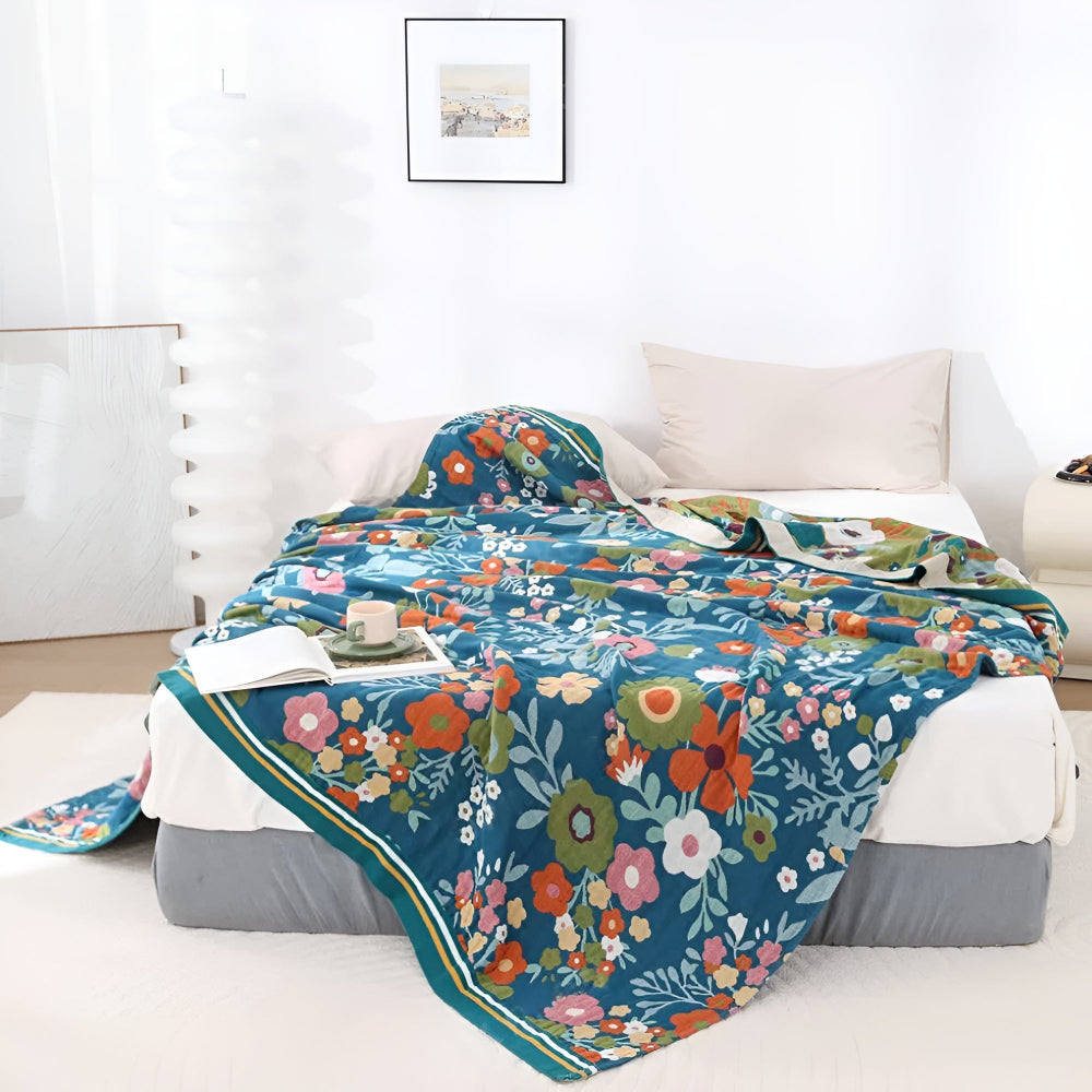 Skanto | Wildflower Botanisk Bliss Bomullspledd