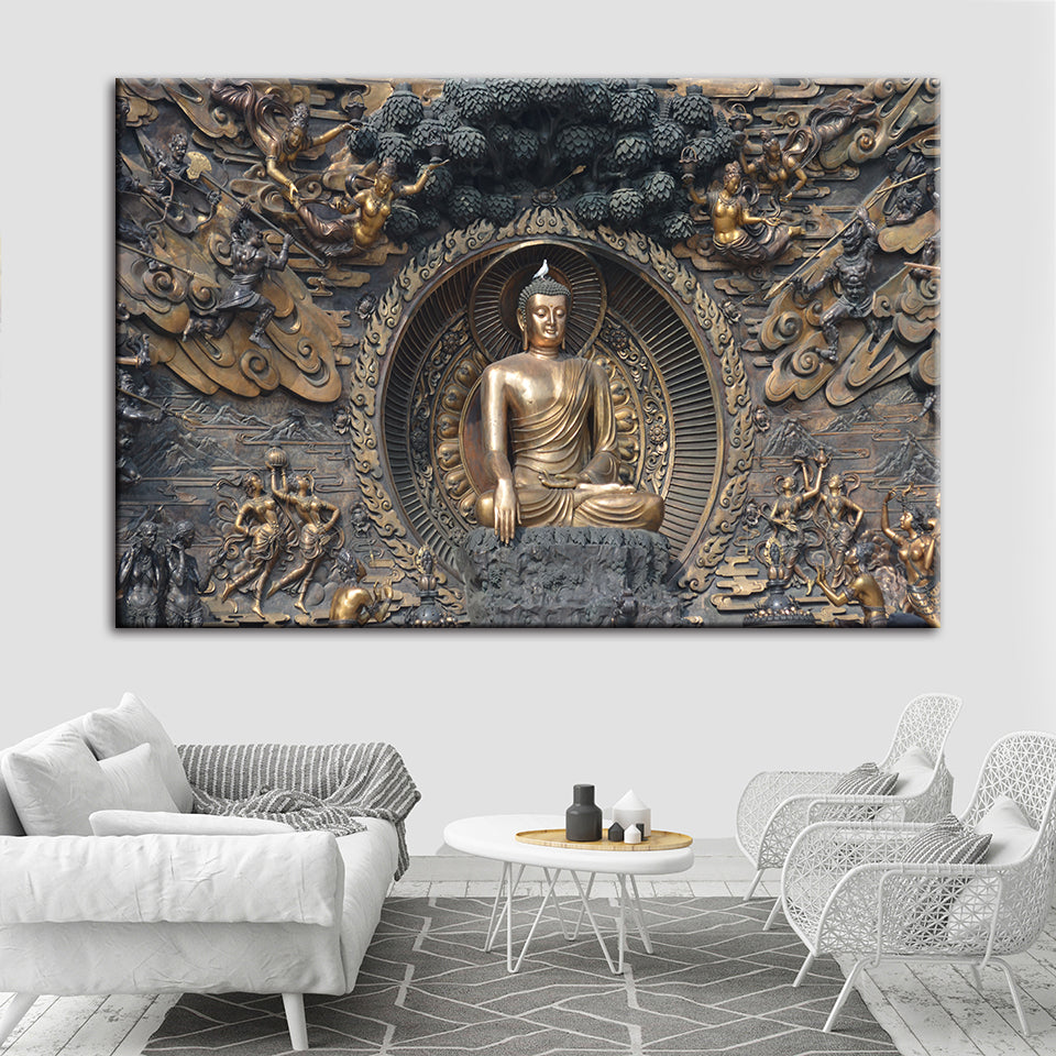 Mahavira Friedlich - Lerret Veggkunst Maleri