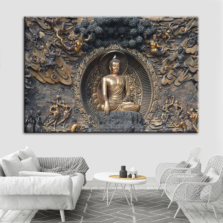 Mahavira Friedlich - Lerret Veggkunst Maleri