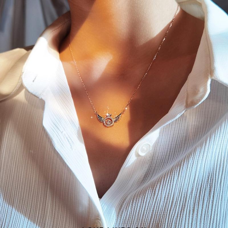 Skanto | Engelving Rhinestone Halskjede