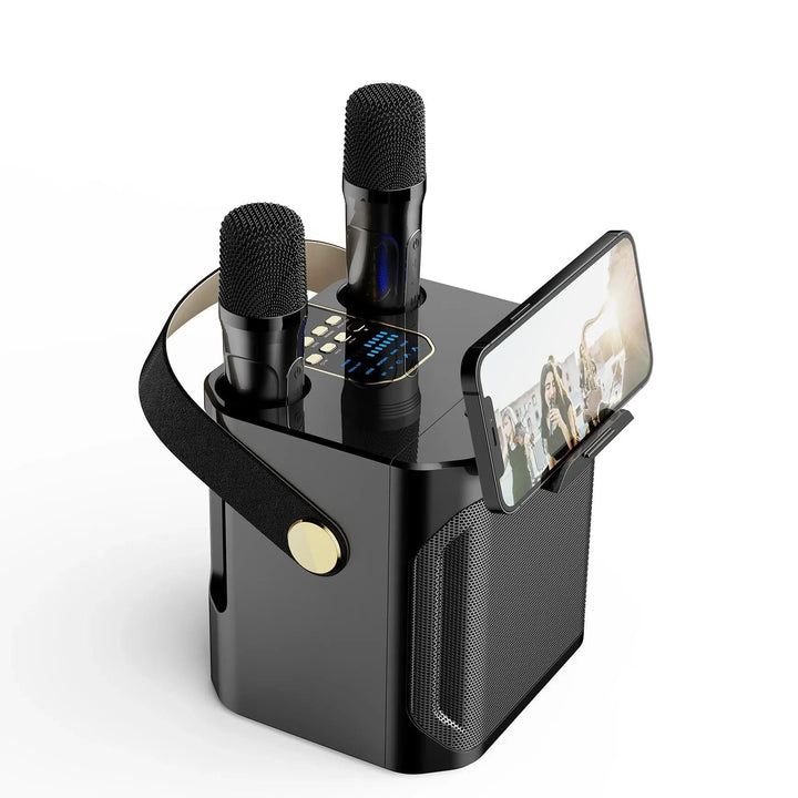 Skanto | Karaoke Bluetooth-høyttaler – 360° Surround Trådløs Subwoofer med Dual Mics