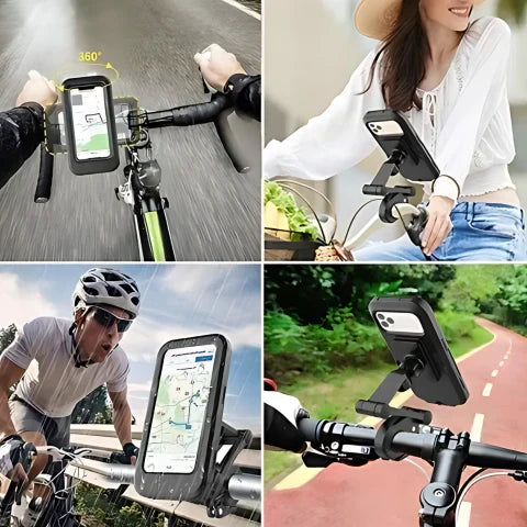 SafeRide Wasserdichter Handyhalter – 360° drehbar for Fahrrad og Regenwetter