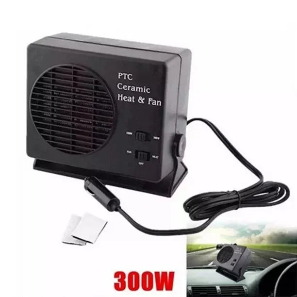 Skanto | 12V Keramisk Bilvarmer | 150W-300W Bærbar Vifte med Automatisk Termostat for Vinterbruk i Kjøretøy