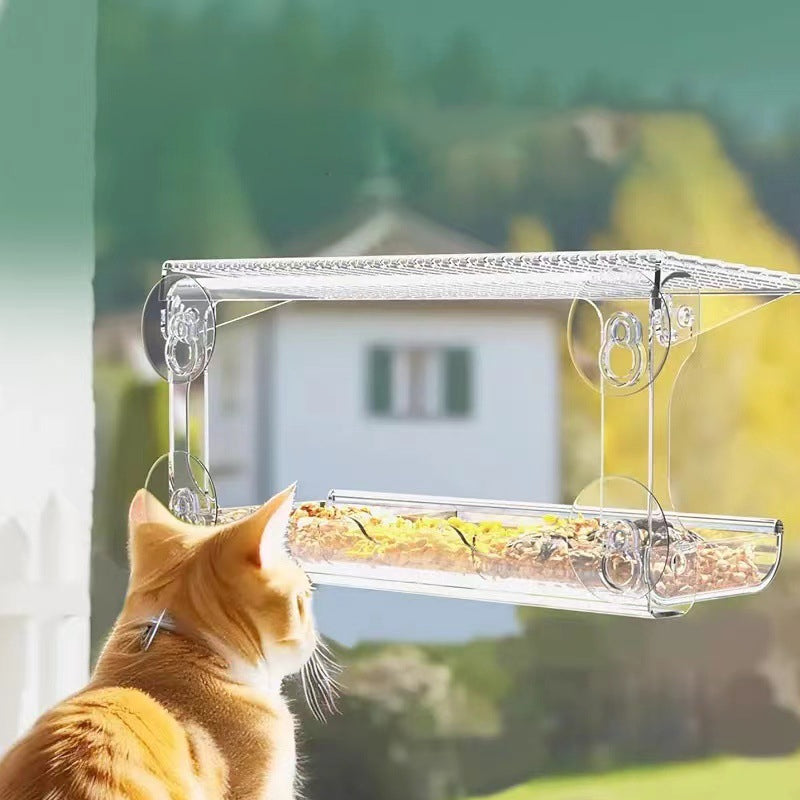 Skanto | Utendørs Clear-Window-Suction-Cup-Fuglekasse