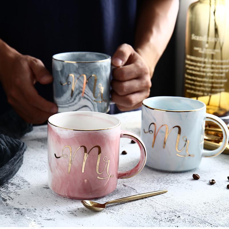 Marmor Porselen Hr & Fru Kaffe Kopper | Skanto