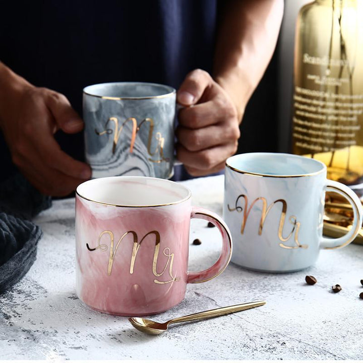 Marmor Porselen Hr & Fru Kaffe Kopper | Skanto