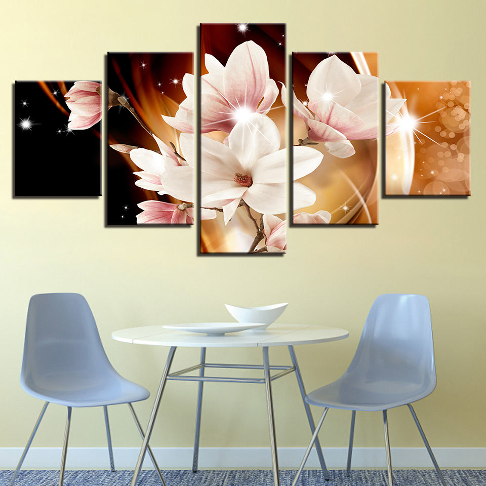 Deep Magnolias 5 deler - Lerret veggkunst maleri