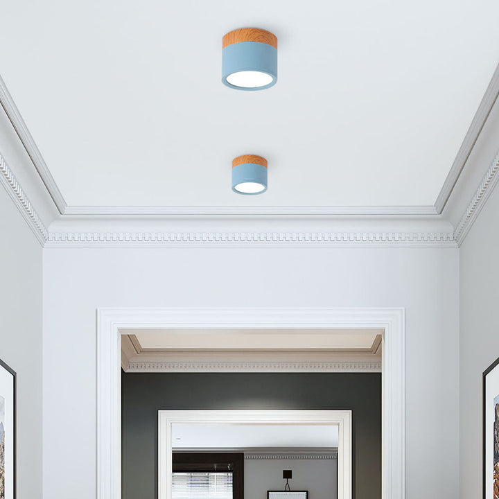 Moderne LED-deckenleuchte, flatenbündig, sylinderformig