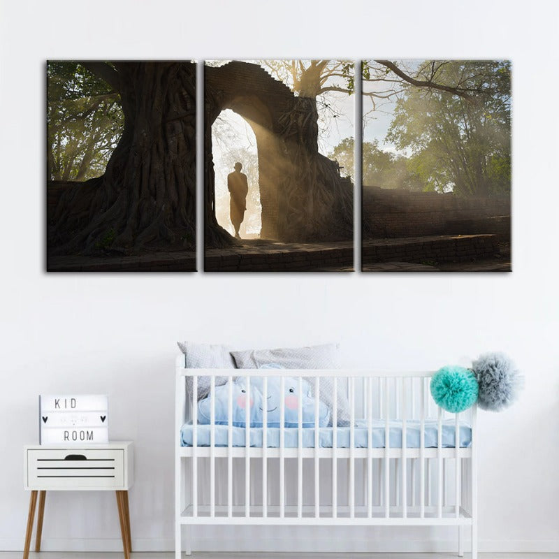 Lone Man Nature-Canvas Veggkunst Maleri 3 Deler