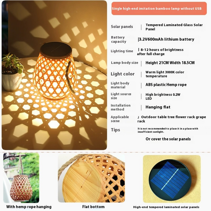 Skanto | Solr LED Rattanlampe – Stor utendørs belysning i oval design for hage og terrasse