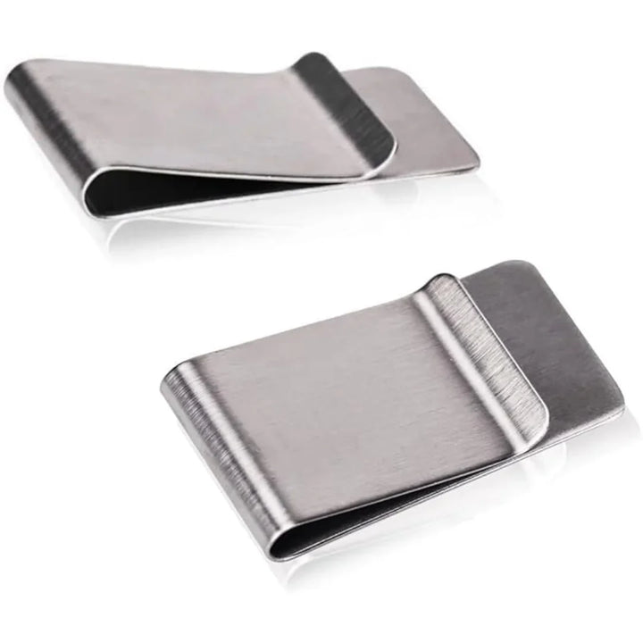 Skanto | Elegant Stål Kortholder & Pengerklips - 2-Pack