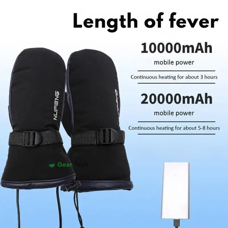 Skanto | USB-elektriske varme hansker | Plug-and-play, dobbeltsidig oppvarming, vanntett design, egnet for ski, fotturer og daglig vinterbeskyttelse