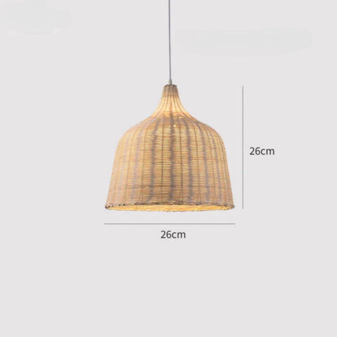 RusticGlow - Fletten Rattan Pendellampe Skanto