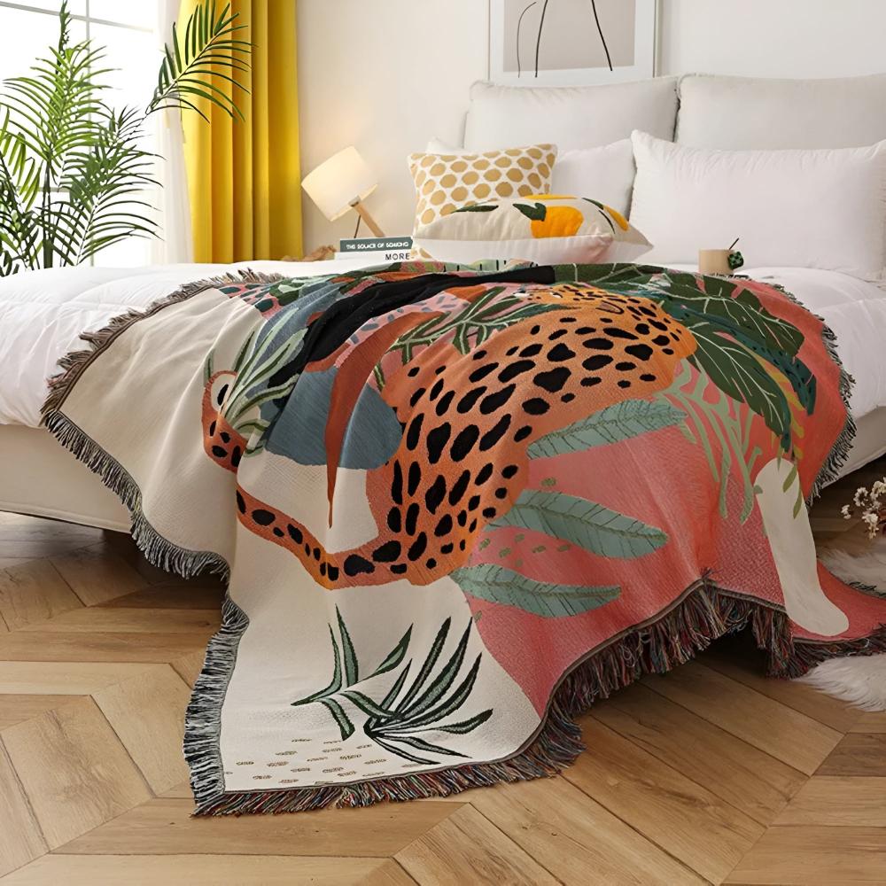 Skanto | Jungle Leopard Mønstret kasteteppe