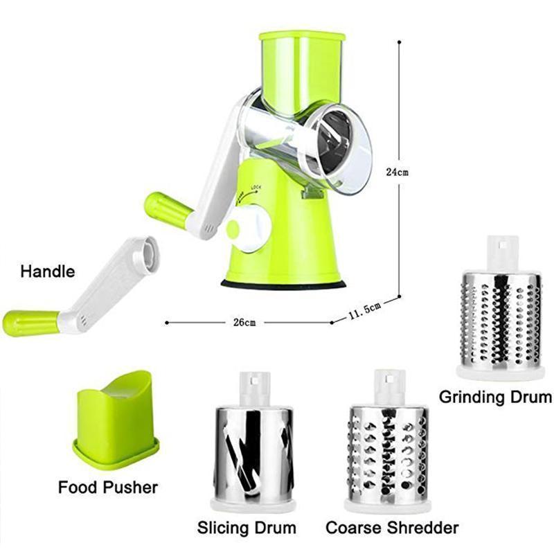 3 i 1 Roterende Oste-Rivett Grøntsak Slicer | Skanto