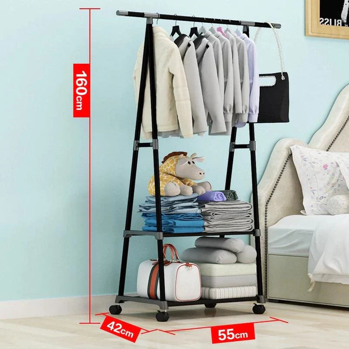 Metal Frakk Jakke Hatt Henger Multifunksjonell Stativ Organizer Svart Skanto
