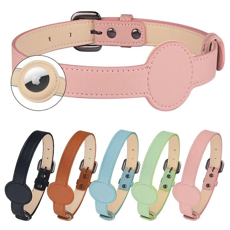 Skanto | EDOUARD – Elegant hundehalsbånd med AirTag-holder og værbestandig design