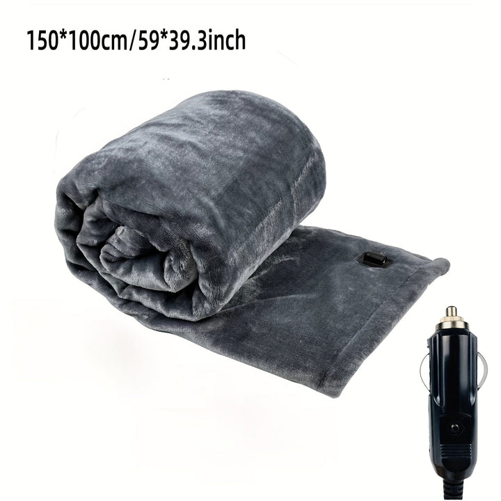 12V oppvarmet bilslangeboks – Myk flanell slangeboks med overopphetingsbeskyttelse for bil og camping