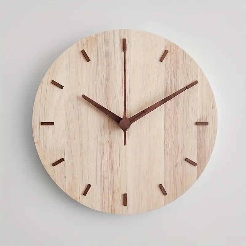 Skanto | Stilig Valnøtt Tre Veggklokke – Minimalistisk Moderne Design