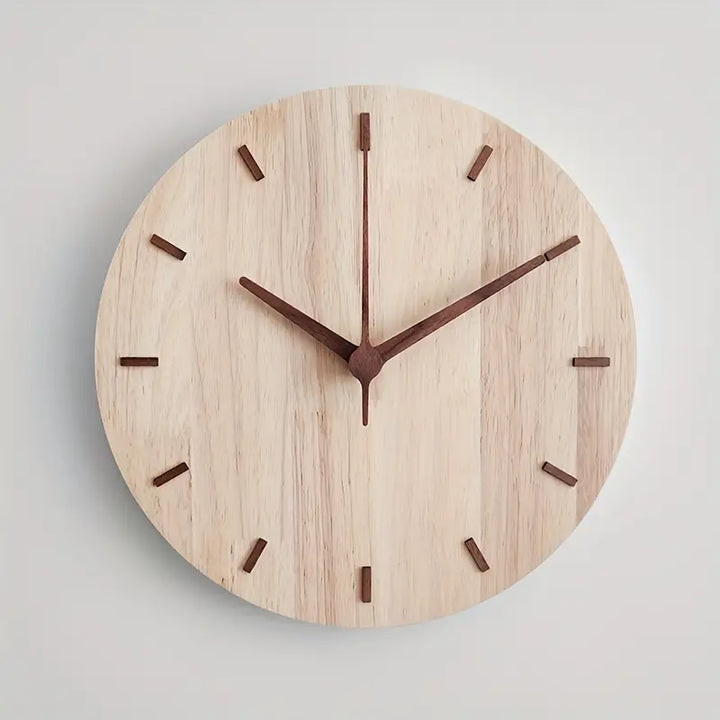 Skanto | Stilig Valnøtt Tre Veggklokke – Minimalistisk Moderne Design
