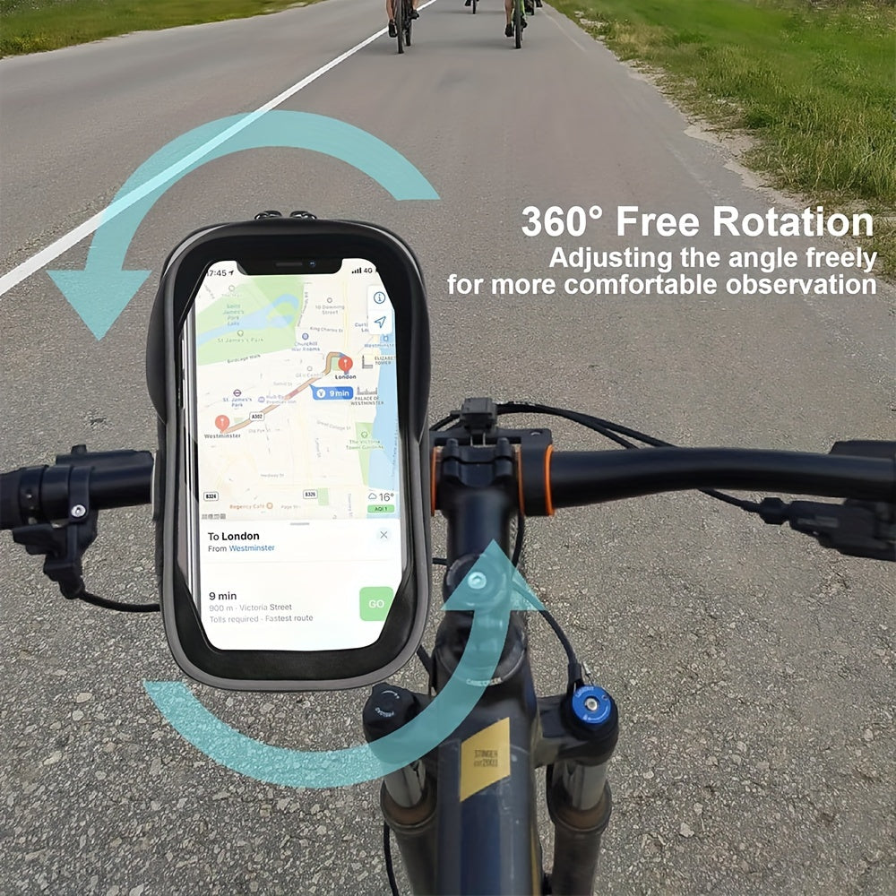 Wasserdichte Handyhalterung für Fahrrad og Motorrad – 360° drehbar og geeignet für 4,5–6,4 Zoll