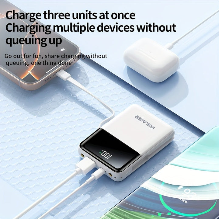 Powerbank 10000mAh Mini med Display | Skanto
