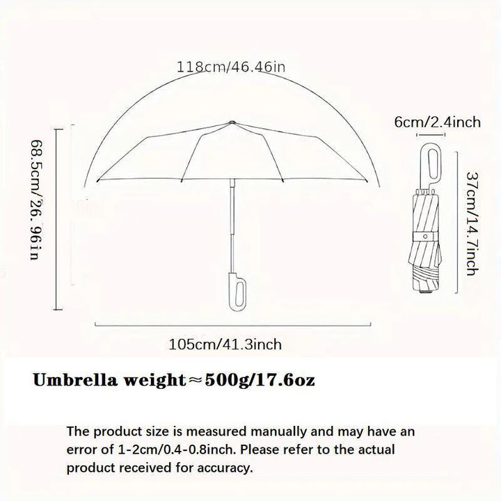 Skanto | Vindavvisende Sammenleggbar Paraply med Ringspenne Håndtak