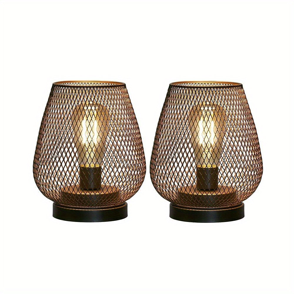 Skanto | RusticMesh Bordlampe Sett – Industriell Stil og Atmosfærisk Belysning