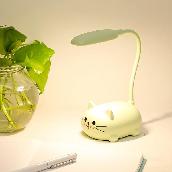 Mini Cartoon Cat LED Øyevern Lese Lampe USB Oppladbar Skrivepult Lampe | Skanto