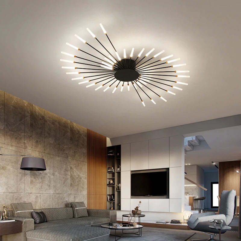 Skanto | Moderne Fyrverkeri-Stil Taklampe – Dekorativ LED Belysning for Stue, Soverom & Spisestue