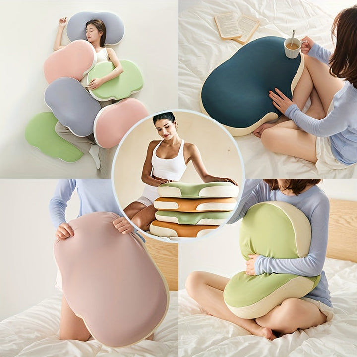 1pc Oval Macaron Pute Cervical Hukommelses Skum Pute, Kjølende Seng Pute For Søvn - Nakke Pute For Smertelindring Søvn, Kontur Støtte Ergonomisk Pute For Side Rygg Mage Sovere Ved Å Bruke Høy Og Lav Deling | Skanto